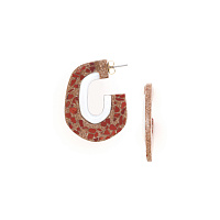 Серьги Milano (яшма,песок,раковина,4 см, г/п: золото) 12-90185 Франция Nature Bijjoux