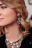 Серьги Оскар де ла Рента (кристаллы прозрачные, г/п: родий) Италия Claudio Canzian 002 02 030