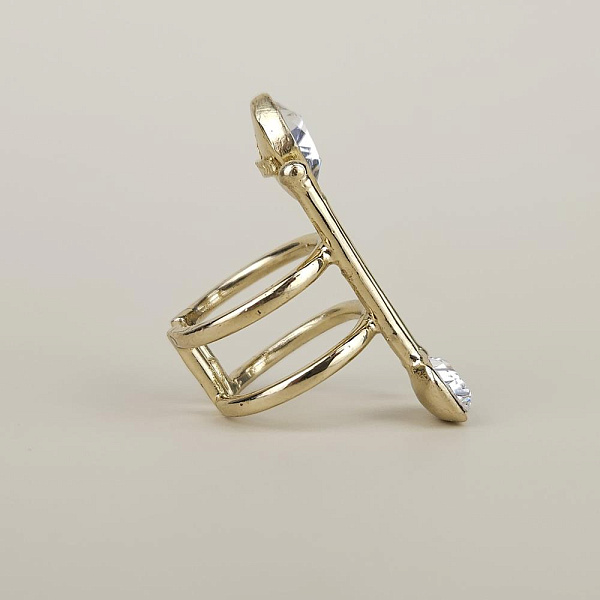 Кольцо (кристалл прозрачный 1х1 см, г/п: золото, регулируется) Греция Kalliope 022 01 055