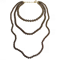 Колье (Майорка, шоколад, г/п: золото, 1,2см, 1 см, 0,7 см) Испания Madreperla 020 05 082