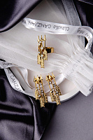 Серьги Сердца (кристаллы прозрачные, 3.9х1.2 см, 6 гр) Италия Claudio Canzian 002 02 915