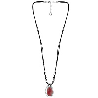 Колье (муранское стекло - розовый, нат.кожа) 232830-09 Испания Ciclon 25TH-COLORS