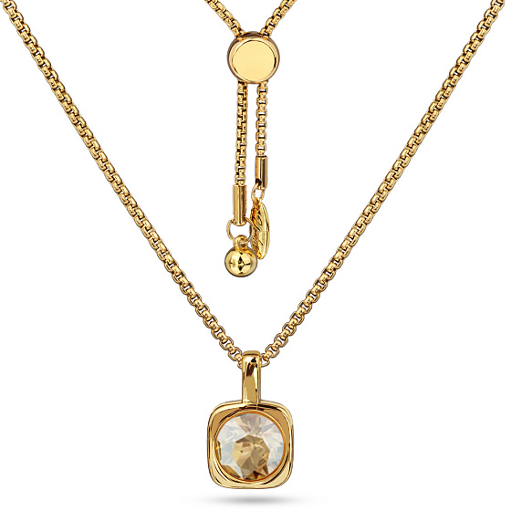 картинка Кулон Теннис (кристаллы шампань, г/п: золото 8 мм, 70 см) Uvelina SW00 0010G-016P1 ювелирный  магазин Калина являющийся официальным дистрибьютором в России 