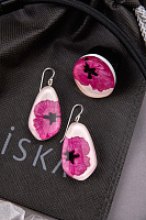Серьги Baila (фуксия, белый, черный, 5х2 см) Голландия ZSISKA