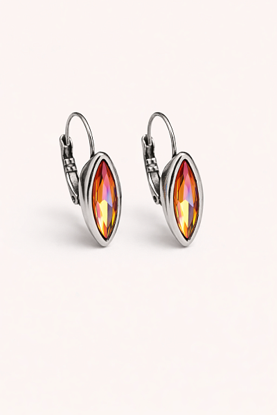 Серьги Ciclon 264603-09 (кристалл мультиколор, г/п: серебро, 2.3х0.7 см) Испания Vaina 
