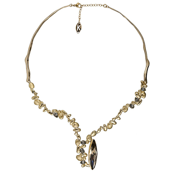 Колье (кристаллы графит, 3,6х1 см, 51 см, г/п: золото) Греция Kalliope 022 05 068
