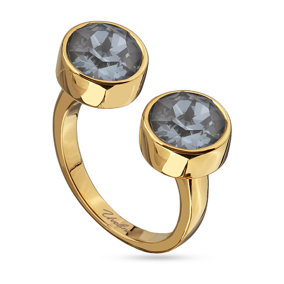 картинка Кольцо Теннис (кристаллы дымчато-серые, 8 мм, г/п: золото, р.18)  SW00 0031G-111R-8 Uvelina ювелирный  магазин Калина являющийся официальным дистрибьютором в России 