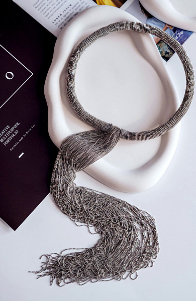 Колье Шакира (цепи серебро) Италия Perfetto