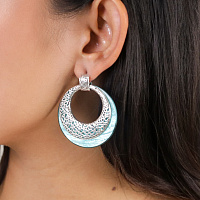 Серьги CORALIA (19,2 гр, 5 см, г/п: серебро) 12-32275 Франция Ori-Tao