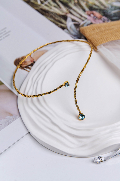 Колье Поцелуйчик (кристаллы голубые) Италия Claudio Canzian 002 05 452