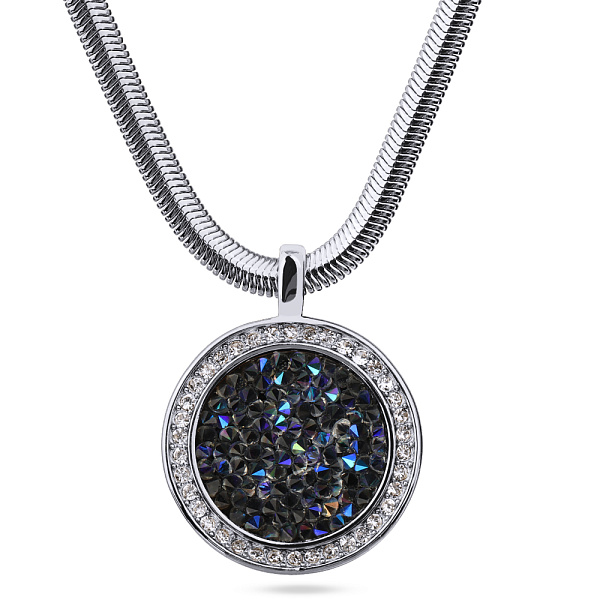 Колье Галактика (Кристаллы синие, г/п: родий, 45-50 см) Uvelina SW00 0060R-207P