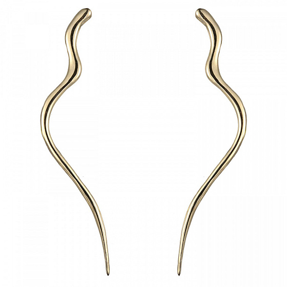 картинка Серьги ( г/п: золото, 10х0,5см,8 гр.) Греция Kalliope 022 02 026 ювелирный  магазин Калина являющийся официальным дистрибьютором в России 