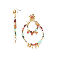 Серьги FRIDA (амазонит, керамика, кристаллы, стекло, латунь, 6 см) 1268649 Франция							