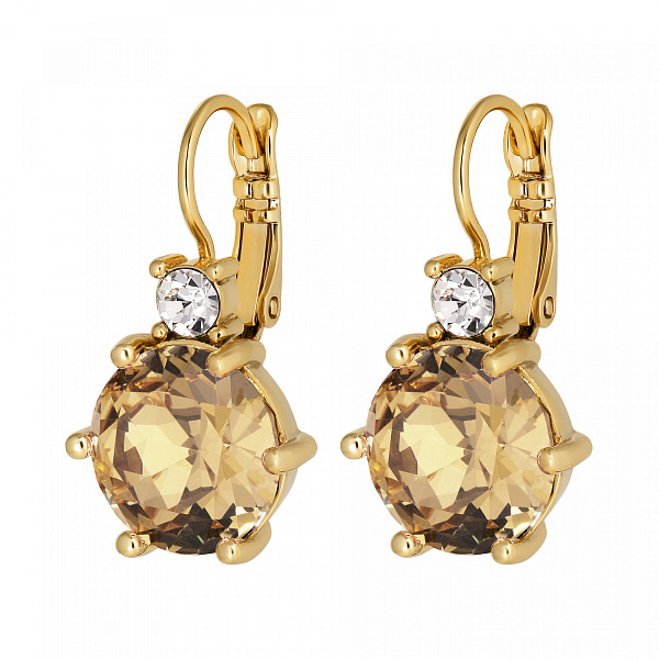 Серьги BEGONIA (кристалл медовый, прозрачный, г/п: золото, 1,7х1,4 см) Дания DYRBERG/KERN 460038