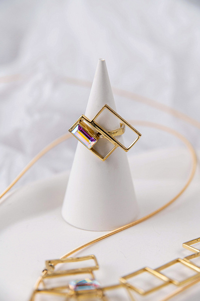 Кольцо (кристалл мультиколор, г/п: золото, регулируется) Греция Kalliope 022 01 051