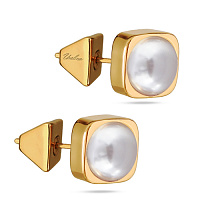 Пусеты Теннис (Майорка, белая, 8мм, г/п: золото) SW00 0011G-01E1 Uvelina