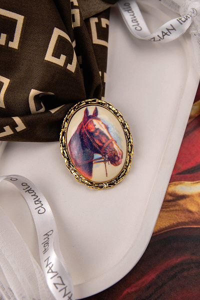 Брошь Лошади (керамика) Италия Claudio Canzian 002 11 166