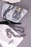 Серьги Pebble bea (Жемчуг, эбеновое дерево 7,5х1,3 см) 12-90372 Франция Nature Bijjoux 