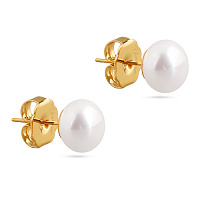 Пусеты (Майорка, белая, 10мм, г/п: золото) MG00 0007G-01E Uvelina