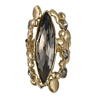 Кольцо (кристаллы графит, 3,6х1 см, г/п: золото, регулируется) Греция Kalliope 022 01 071