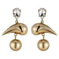 Серьги (кристалл прозрачный, 5.3х3.2 см) Италия Claudio Canzian 002 02 908