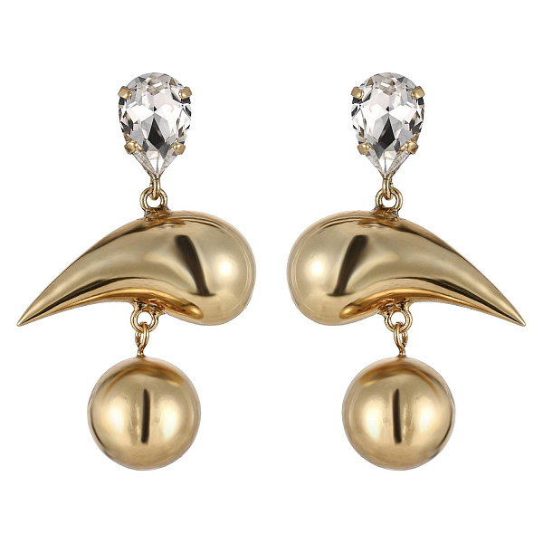 Серьги (кристалл прозрачный, 5.3х3.2 см) Италия Claudio Canzian 002 02 908