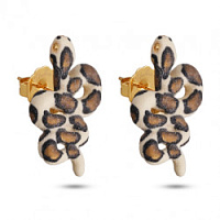 Серьги Змея (эмаль, г/п: золото)  Испания EX00 0060GP-00E