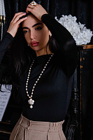 Колье (перламутр, майорка, г/п: золото, 75+8 см, 4.7х3.4 см) Франция Philippe Ferrandis MISS CAMELIA