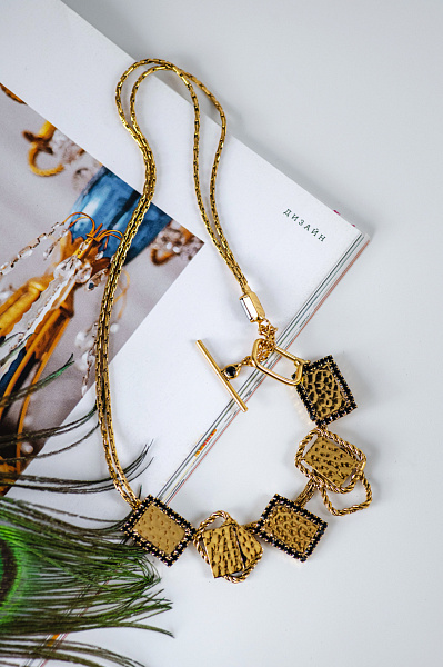 Колье (кристалл черный, 2.5х44 см) Италия Claudio Canzian 002 05 203