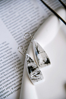 Серьги Illucion белый 4х1,7 см Голландия ZSISKA