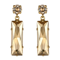 Серьги (кристаллы медовые, 4,4х1см, 13 гр.) Италия Claudio Canzian 002 02 713
