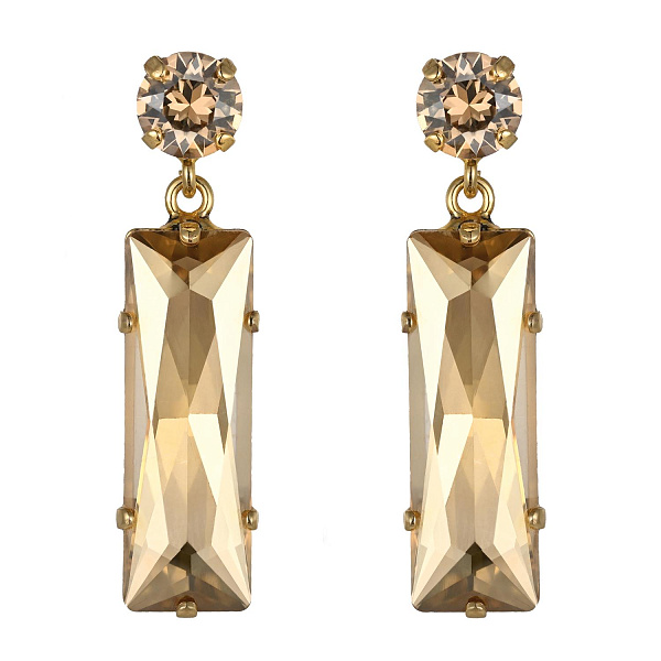 Серьги (кристаллы медовые, 4,4х1см, 13 гр.) Италия Claudio Canzian 002 02 713