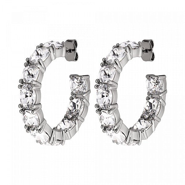 Серьги GRETIA (кристалл прозрачный, г/п: родий, 3 см) Дания DYRBERG/KERN 440071