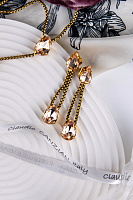 Серьги (кристалл персиковый, 5.5х1 см, 8 гр) Италия Claudio Canzian 002 02 860