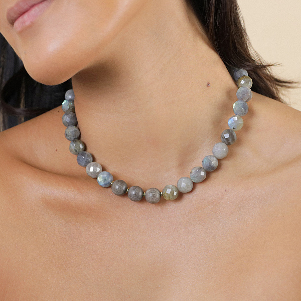 Колье Eclipse (лабрадор, перламутр) 15-43533 Франция Nature Bijjoux 