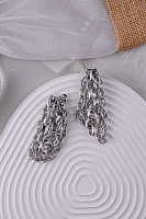 Серьги Цепи (г/п: родий, 7х2 см, 30гр.) Италия Claudio Canzian 002 02 421