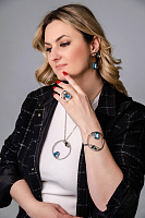 Серьги Sameera (кристаллы голубые, прозрачные, г/п: серебро, d 5 см) Katerina Vassou KV25.2-308362S