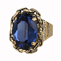 Кольцо (Кристалл синий, 1,8х1,3 см, регулируется) Италия Claudio Canzian 002 01 562