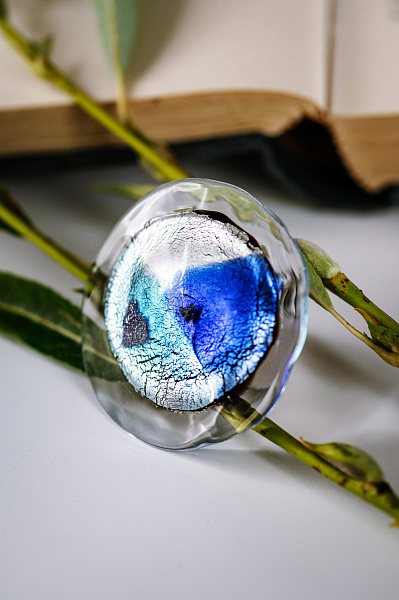 Кольцо Tartaruga (синий, голубой, прозрачный, регулир) Италия ENZO BENZO 