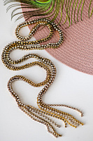 Колье (кристалл прозрачный, бежевый, 123х0,8 см) Италия  Claudio Canzian 002 05 649