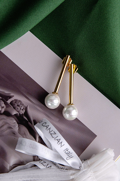 Серьги (майорка, 5х1.3 см, 14 гр.) Италия Claudio Canzian 002 02 886