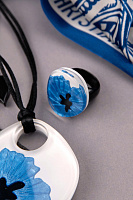 Кольцо Baila (синий, белый,черный, 17,5 р) Голландия ZSISKA