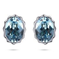 Пусеты Сияние (кристаллы аквамарин, г/п: родий) Uvelina SW00 0095R-202E1