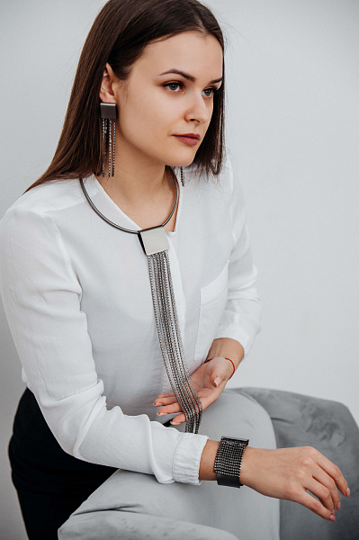 Колье Montu (гривна с цепями, г/п: серебро) Katerina Vassou KV23.2-305924