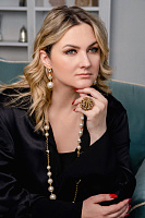 Серьги (майорка, кристалл прозрачный, 6.9х1.9 см, 20 гр.) Италия Claudio Canzian 002 02 898