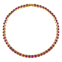 Колье Теннис (кристаллы фуксия, г/п: золото 4 мм, 36-39 см) Uvelina SW00 0001G-502N