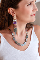 Серьги Gotborg (Кианит, аметист, перламутр, гранат, ракушка) 12-90450 Франция Nature Bijjoux