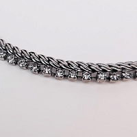 Колье Сердце (кристаллы прозрачные, г/п: родий, 51 см) Италия Claudio Canzian 002 05 756