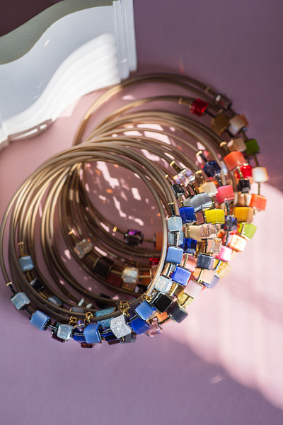 Колье, браслет Кубики (Самоцветы, кристаллы) Италия Perfetto