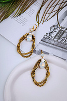 Серьги Жгуты (кристалл белый опал, 9х2,7 см, 32 гр.) Италия Claudio Canzian 002 02 021